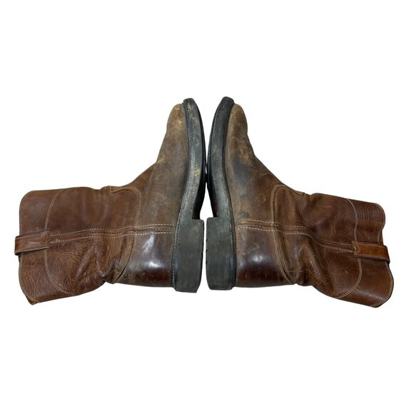 Justin 4760 Work Boot Leather Brown Size 10 (READ) Men's Round Toe - Picture 6 of 12